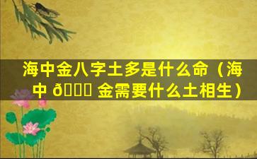 海中金八字土多是什么命（海中 🍀 金需要什么土相生）